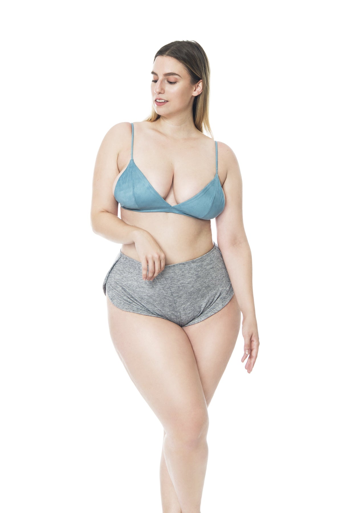 Hana Shorty Teal Grey